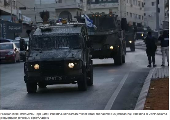 Kendaraan Militer Israel Tabrak Bus Jemaah Haji Palestina di Jenin, Tidak Ada Korban Jiwa